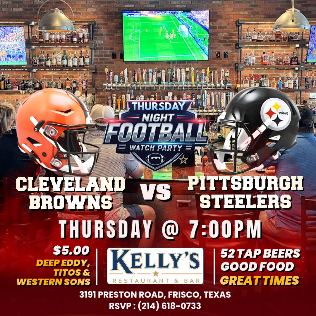 Thursday Night Football live at Kelly's Restaurant & Bar in Frisco, Texas.