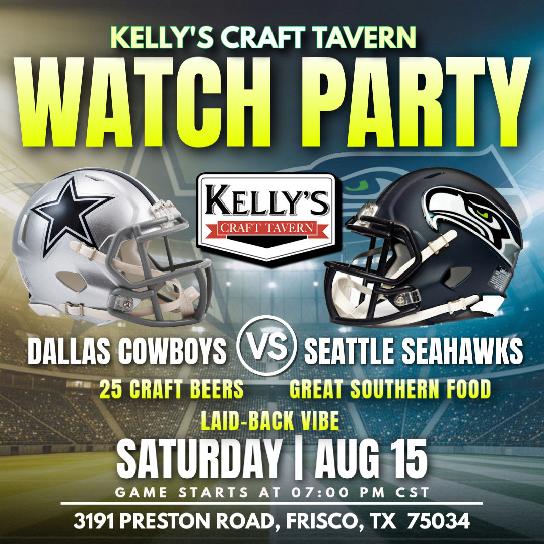 Dallas Cowboys game vs Seattle Seahawks at Kelly's Craft Tavern in Frisco, Texas.