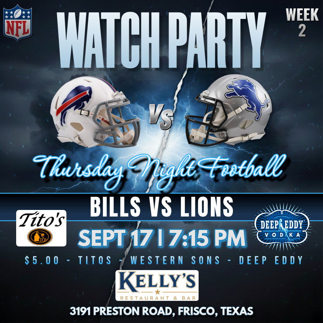 Thursday Night Football live at Kelly's Restaurant & Bar in Frisco, Texas.